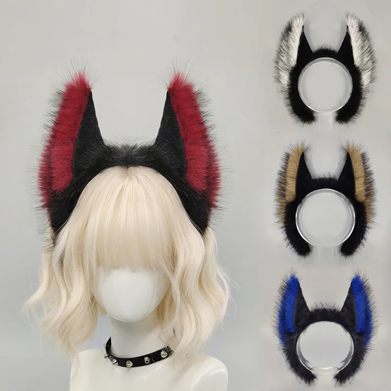 Pluche Demon Hoorn Hoofddeksel Cosplay Dierlijk Beest Weerwolf Oor Hoofddeksel Carnaval Halloween Party Hoofdband Kostuum Rekwisieten Geschenken