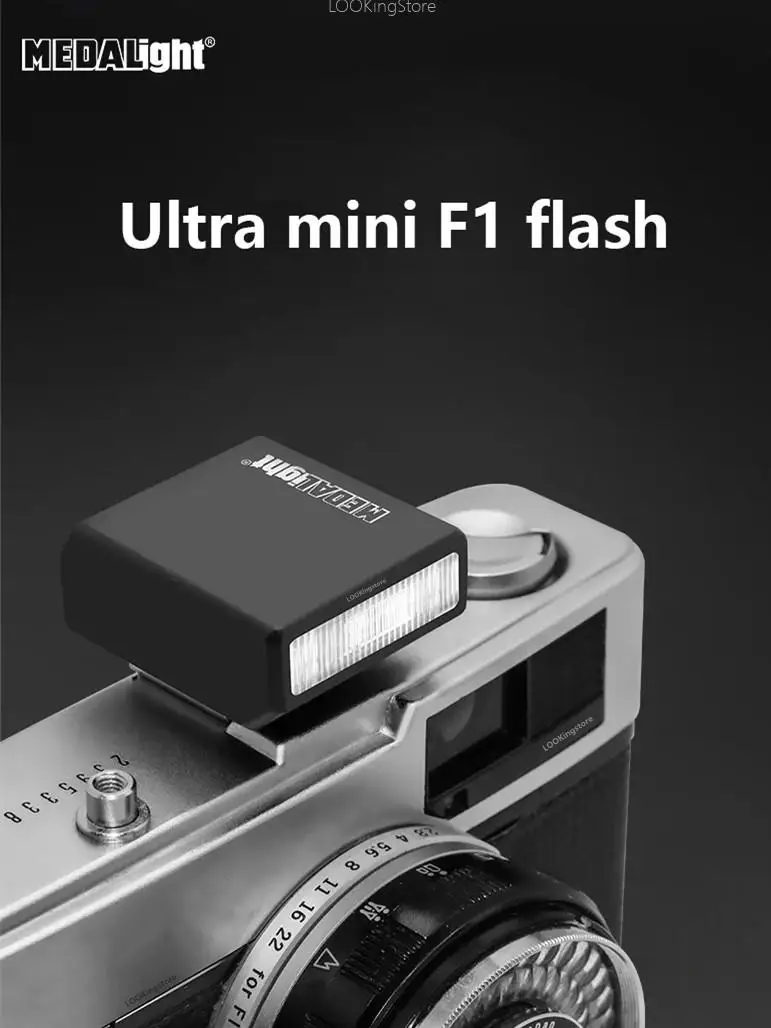 MEDALight F1 Mini Camera Flash Speedlite Hot Shoe Mount for Fuji/Sony/Nikon/Canon Digital Film DSLR Cameras Portable Speedlite