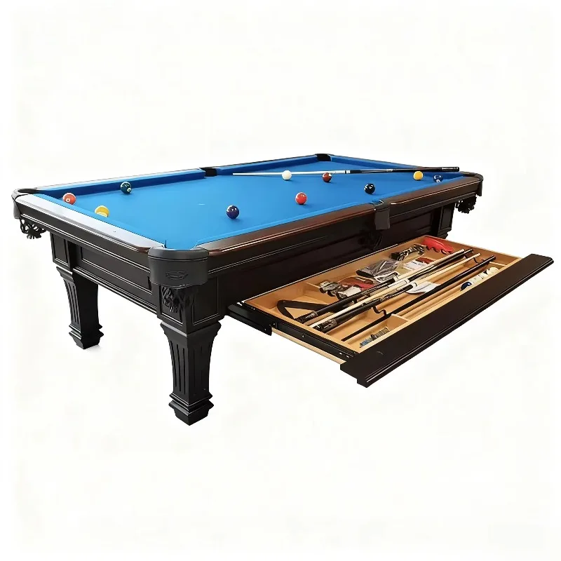 Factory Custom Classic Vintage Style Solid Wood 8 Foot Professional Home 9 Ball Leather Pocket Championship Pool Table