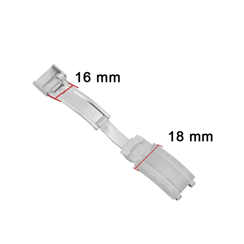 サブダイバーメンズウォッチ用グライドクラスプ、ステンレススチール、16mm