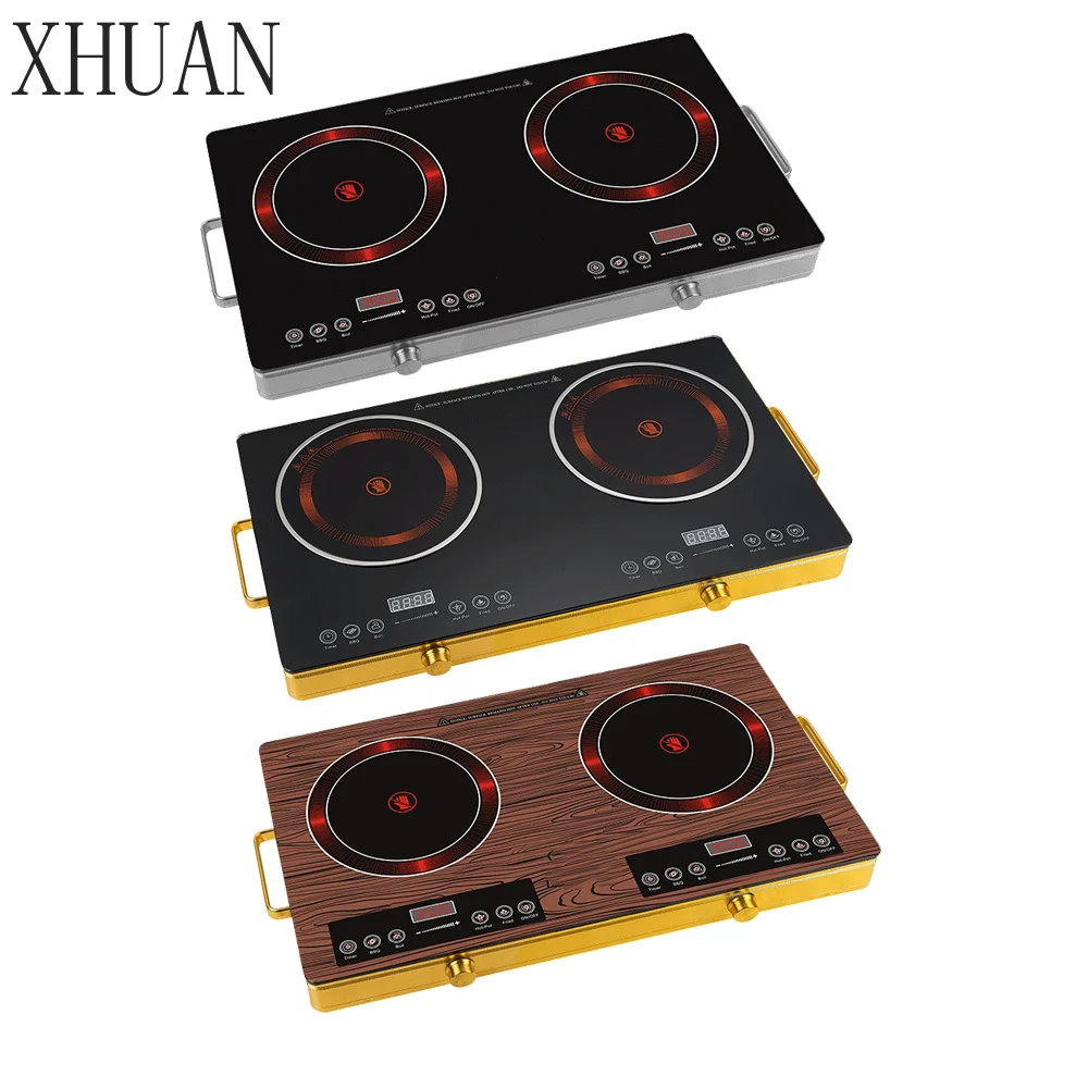 Kitchen Ceramic Stove 3500W Grill Electric 2 Burner Cooking Ceramic Stove Infrared Double Induction Cookers