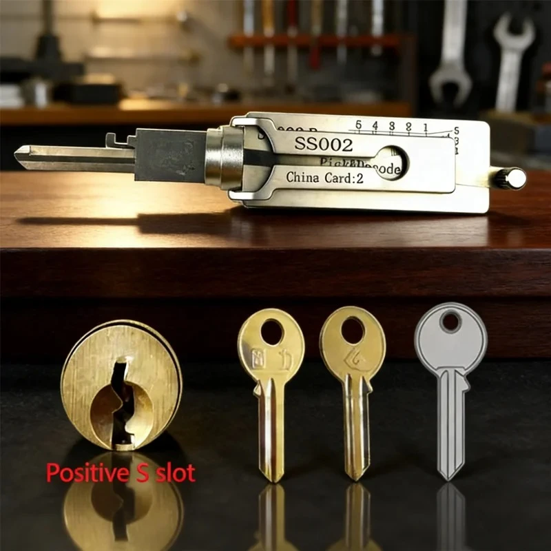 2026 NEW Locksmith Tool Set SS002 2-in-1 Implement for Servicing or Decoding Specific Models of Home and Civilian Door Locks