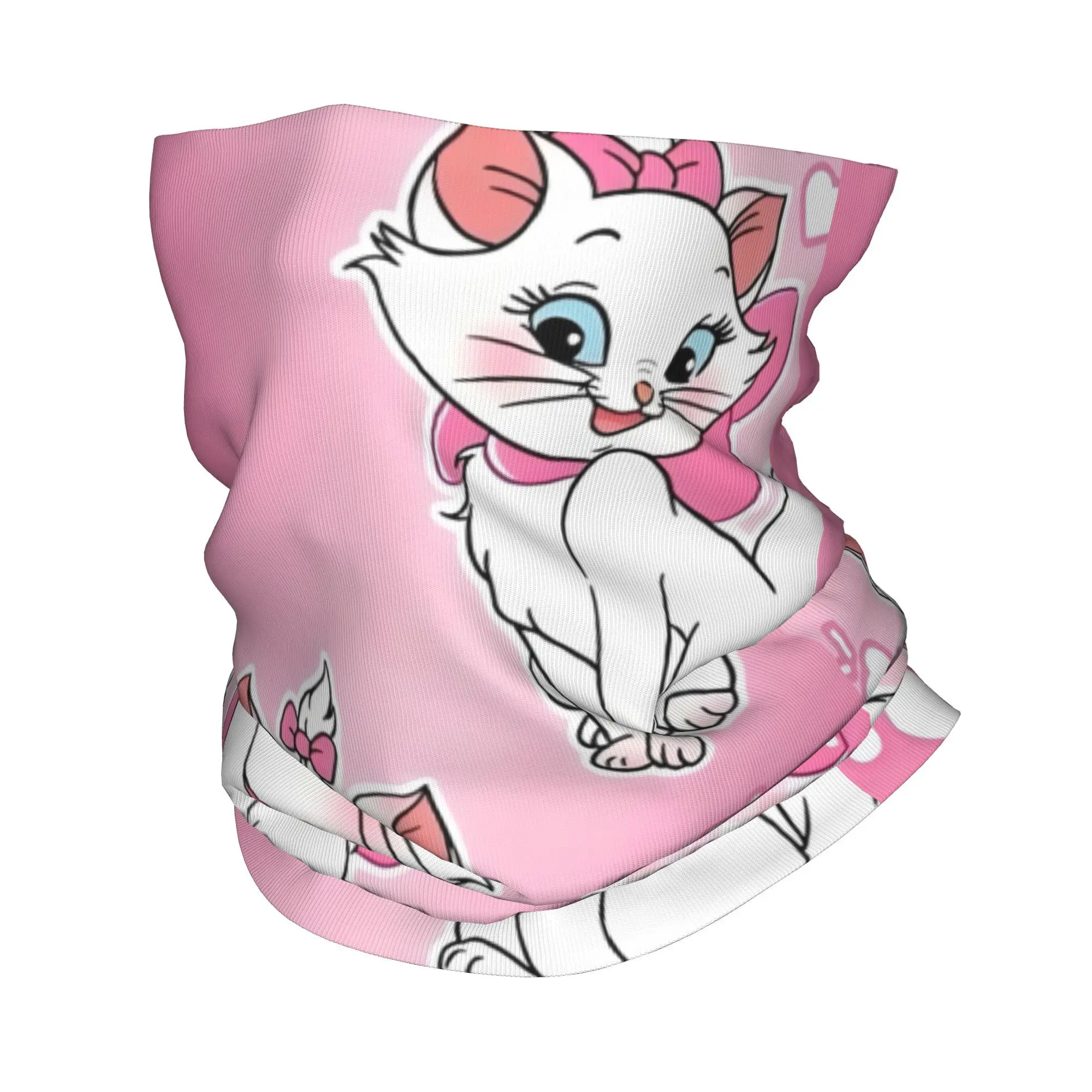 

Custom Funny Animal Marie Cat Bandana Neck Gaiter for Hiking Running Women Men Wrap Scarf Cartoon Movie Balaclava Warmer