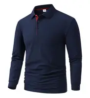 Nueva camisa informal de negocios de manga larga para hombre, Polo de Color sólido, Top versátil cómodo y transpirable a la moda