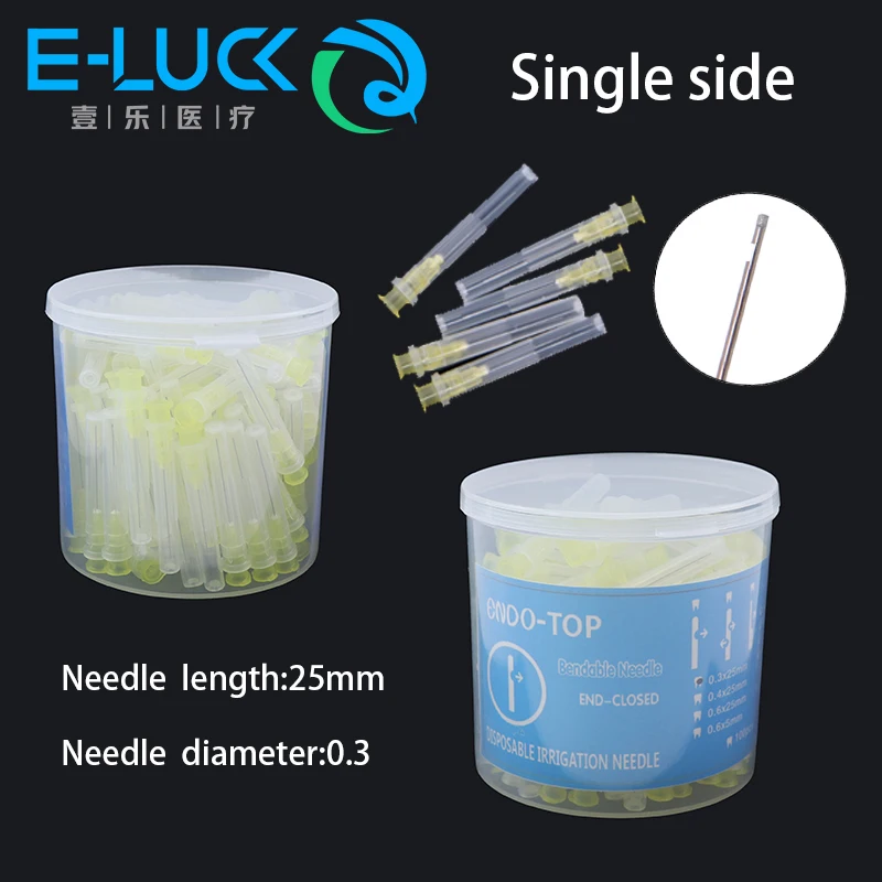 

100pcs Dental Irrigation Needle Tip Root Canal Periodontal Pockets Surgical Sites Irrigation Needle Single Side