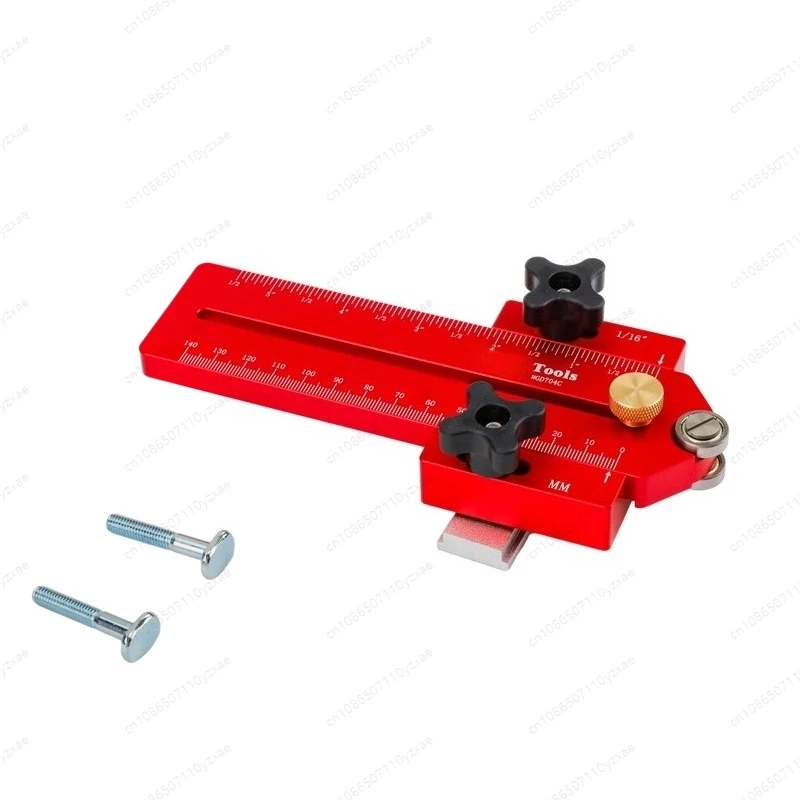 Table saw cutting board positioner, sheet measuring guide