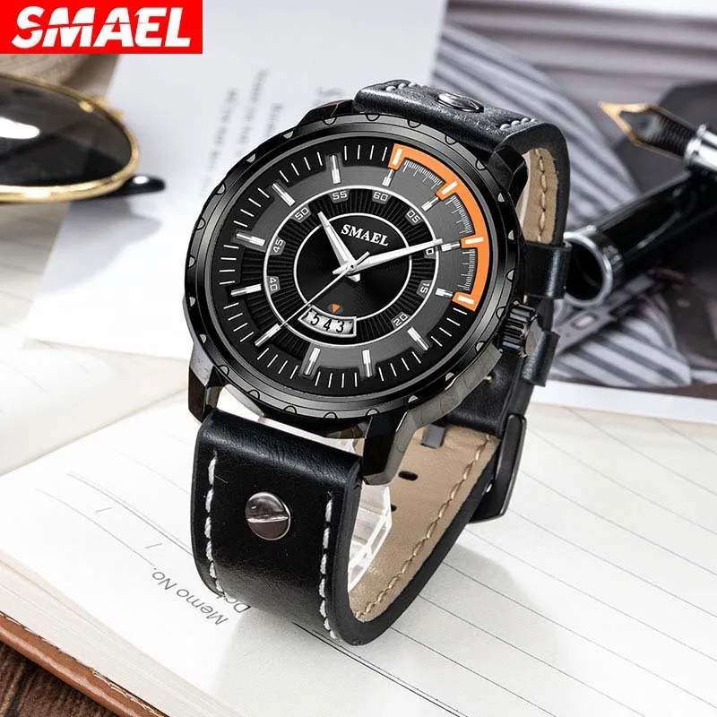 Smael Watch Male Student Sports Quartz Watch Non-Mechanical Strap Calendar Luminous