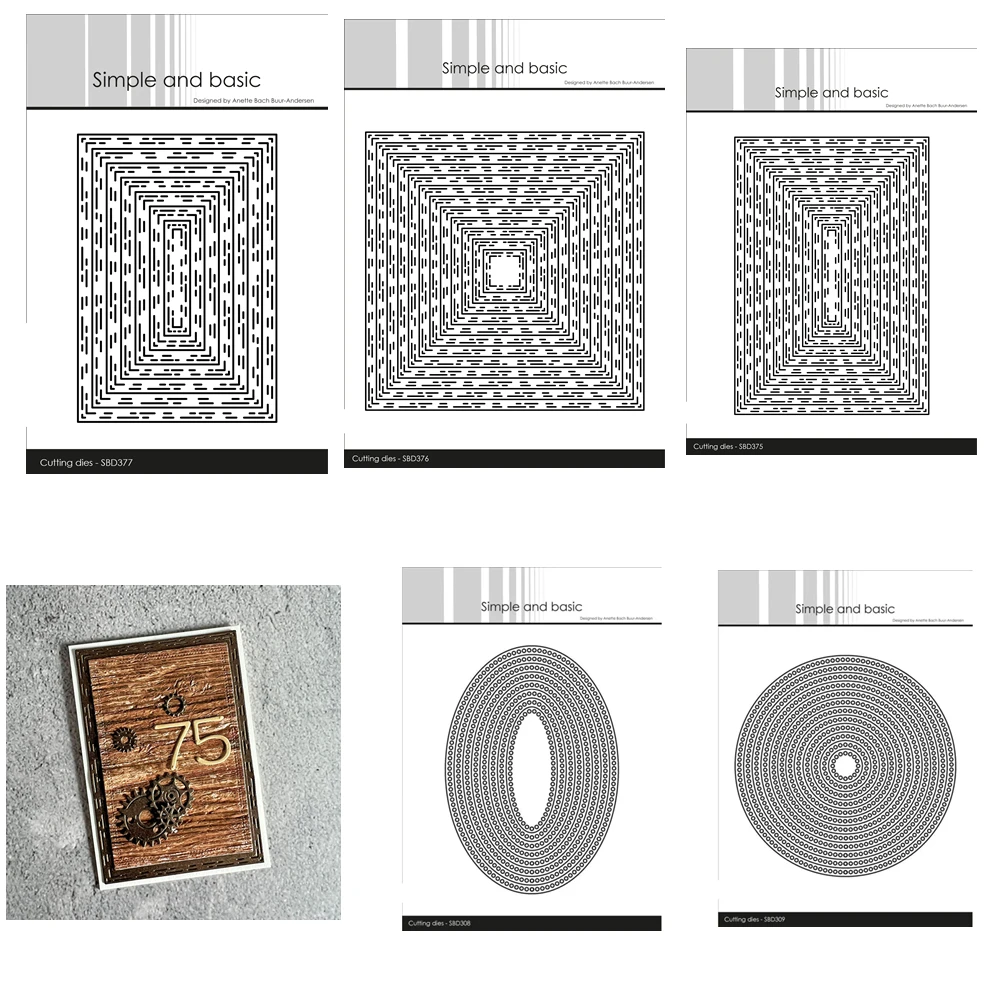 Circle Edges Oval Broken Lines Rectangle Metal Cutting Dies for Scrapbooking Paper Making Frame Card Craft Supplies No Stamp