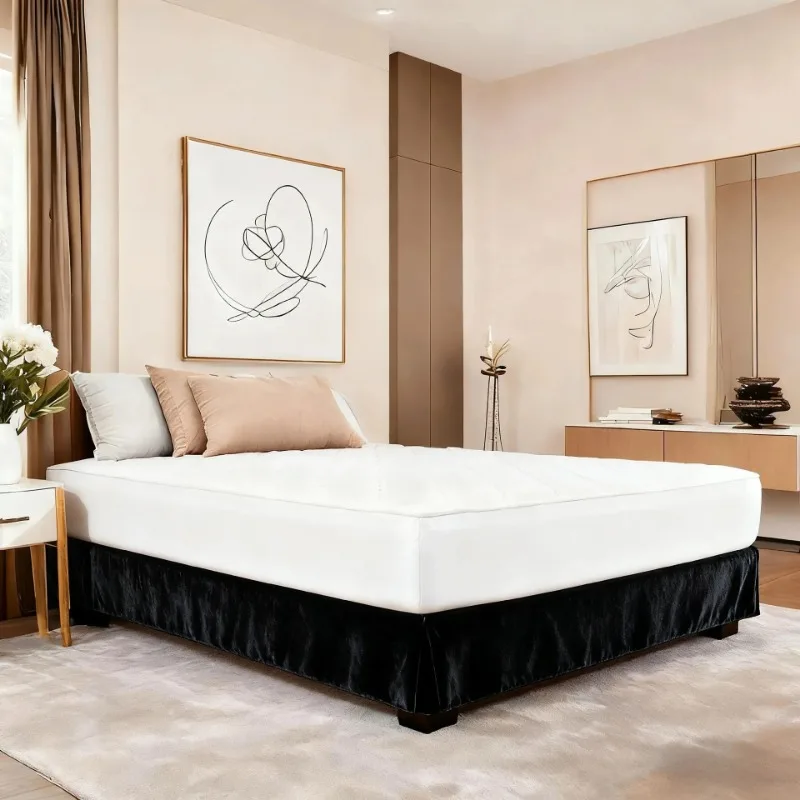 Thicken 35cm Deep Base Wrap Bed Skirt Valance Dust-proof Velvet Divan Frame Cover Fully Elastic Fabric Three-side Protection