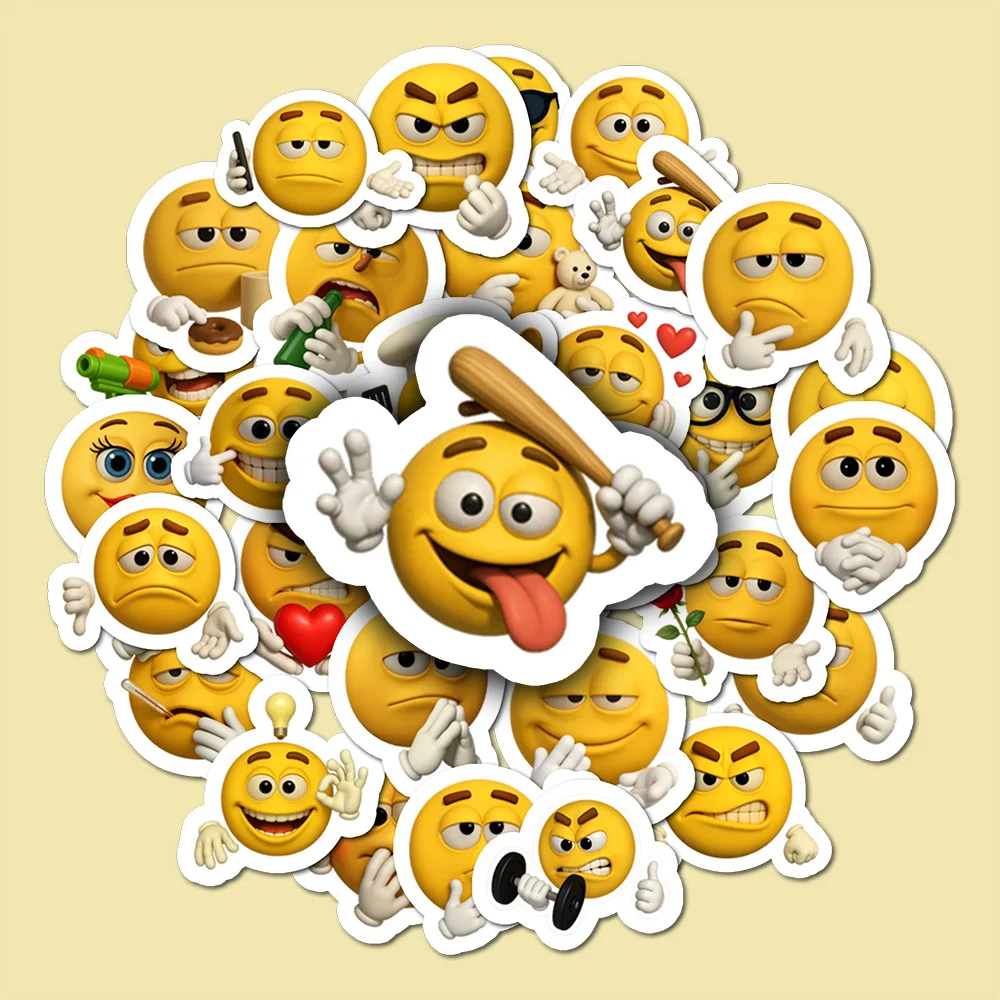 32 Stück niedliche Cartoon-Emoji mit Handaufklebern für Kinder, Anime-Aufkleber für Wasserflaschen, Gepäck, Laptop, Gitarre, Telefon, wasserdicht, Graffiti