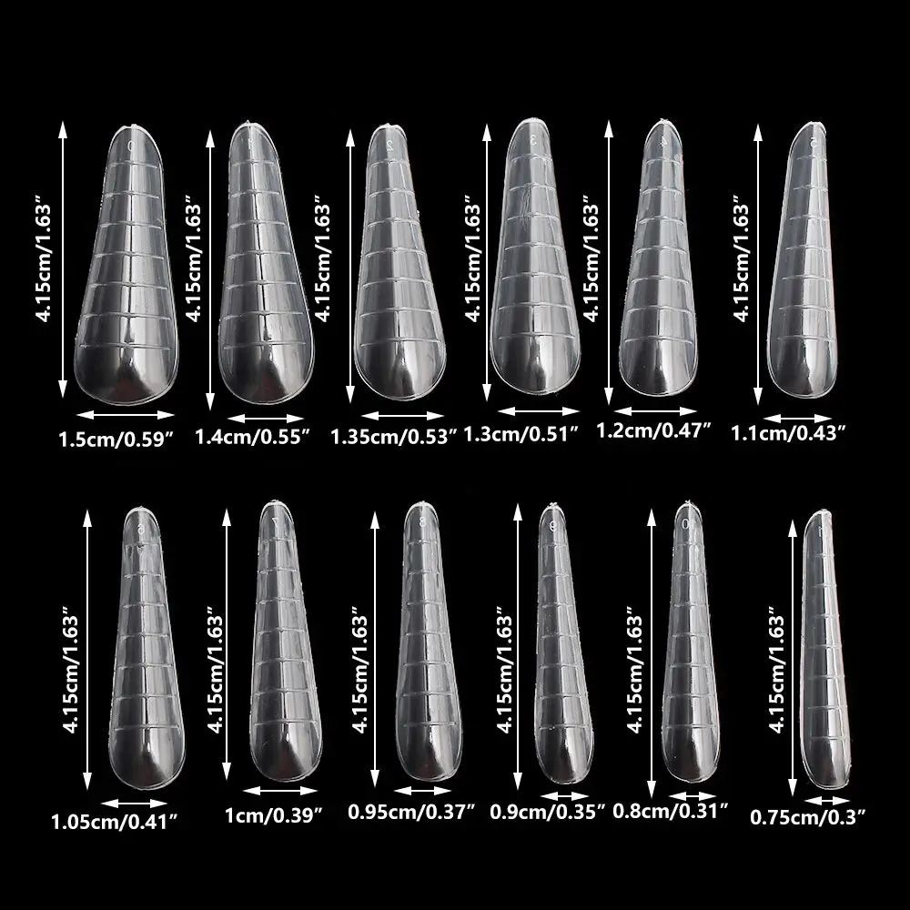 60Pcs/Bag 4 Types Manicure Tools DIY False Nail Tips Nail Mold Fake Nails Extension Nail Dual Form