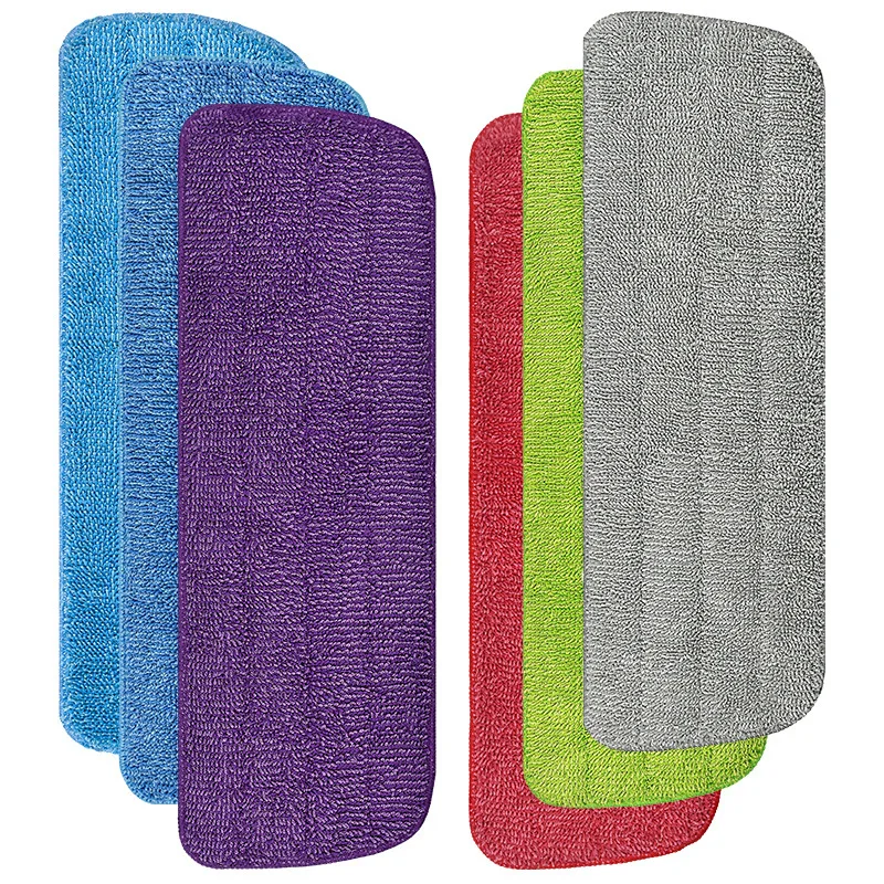 Microfiber Flat Spray Mop Replacement Pad Washable Reusable Hook and Loop Mop Head Refill Cleaning Cloth for Floor Dust Cleaning