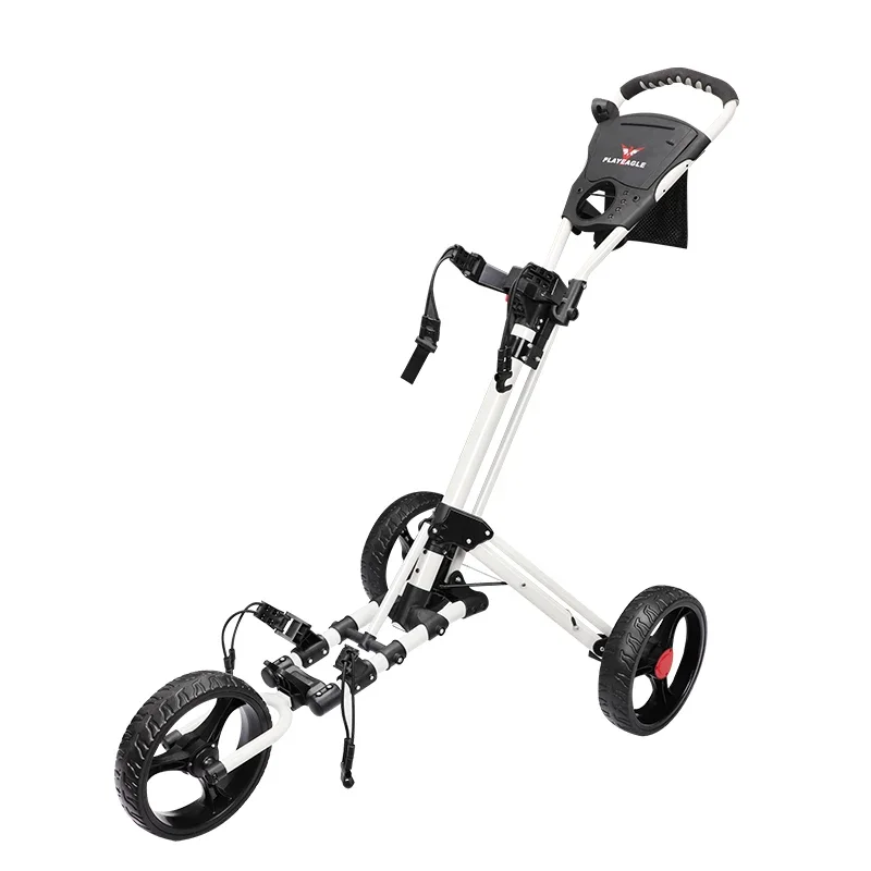 Chariot de golf multifonction portable, chariot léger à 3 roues