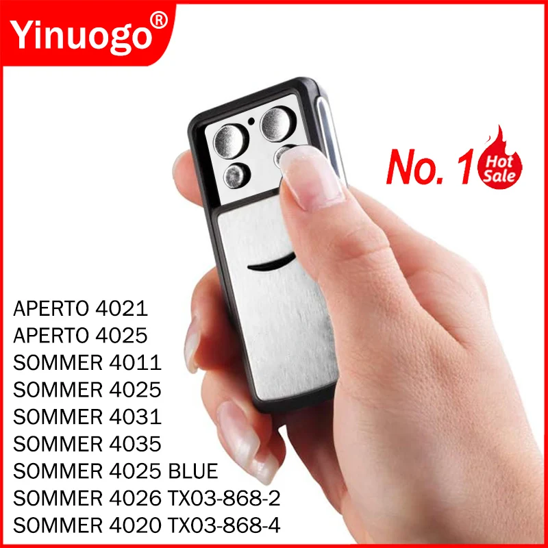 

NEW SOMMER 4031 4031V000 TX08-868-4 4020 TX03-868-4 4026 TX03-868-2 4035 4025 4021 4011 Garage Door / Gate Remote Control 868MHz