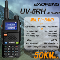 2024 New Baofeng UV-5RH Multi Band 2Way Radios Air Band One Key Frequency Copy 999CH Voice Encryption Ham Portable Walkie Talkie