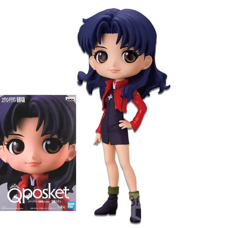 Bandai ต้นฉบับ EVA qposket Katsuragi Misato ของเล่น Action FIGURE Anime สำหรับเด็กหญิงเด็กชายของขวัญเด็กสะสมโมเดลเครื่องประดับ