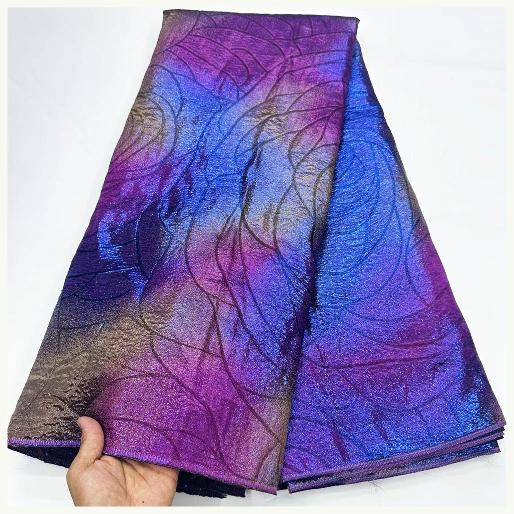

French Tulle Organza Mesh Brocade Fabric High Quality Skin Soft Colorful Gilding Jacquard Tissue For Women Wedding OR446259