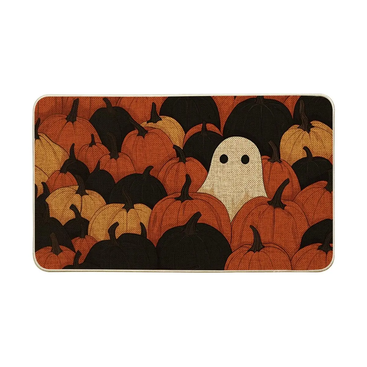 VIKAMA Ghost Pumpkin Halloween Doormat Low-Profile No Slip Washable Area Rug for Home Decoration Floor Mat for Indoor Outdoor