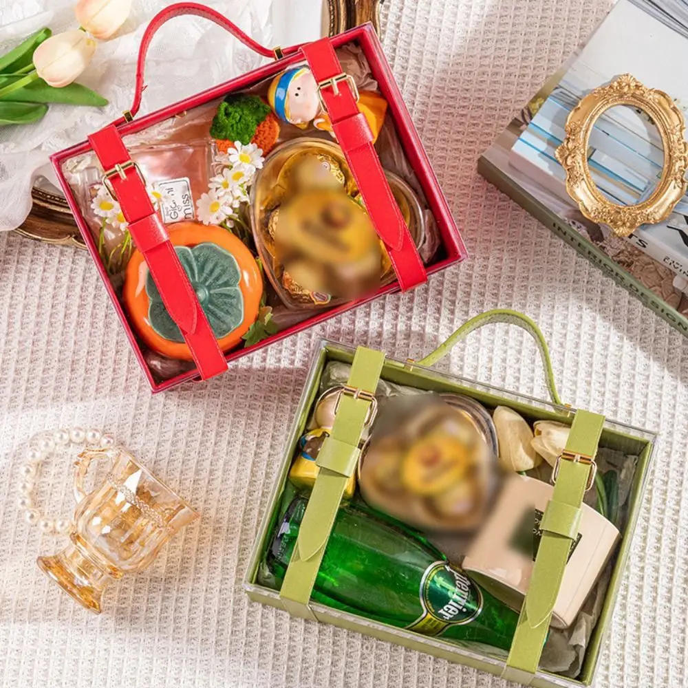 Suitcase Light Luxury Transparent Gift Box Acrylic Visible Windows Storage Case Handheld Multi Color Present Box Friend