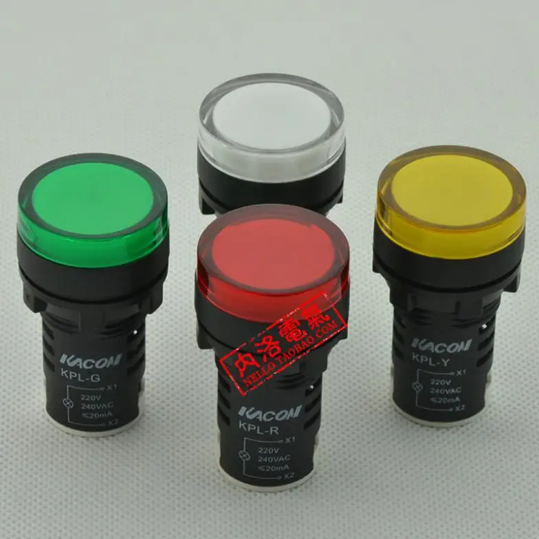 [ SA ]South Korea Kaikun KACON 22mm integrated indicator KPL-R KPL-G KPL-B KPL-W KPL-Y A2 LED AC220V DC24V --10PCS/LOT