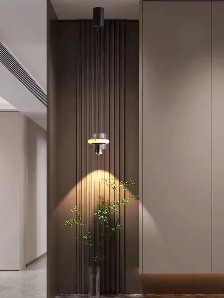 Bedroom bedside pendant light can be raised and lowered, living room entrance bedside hanging line light