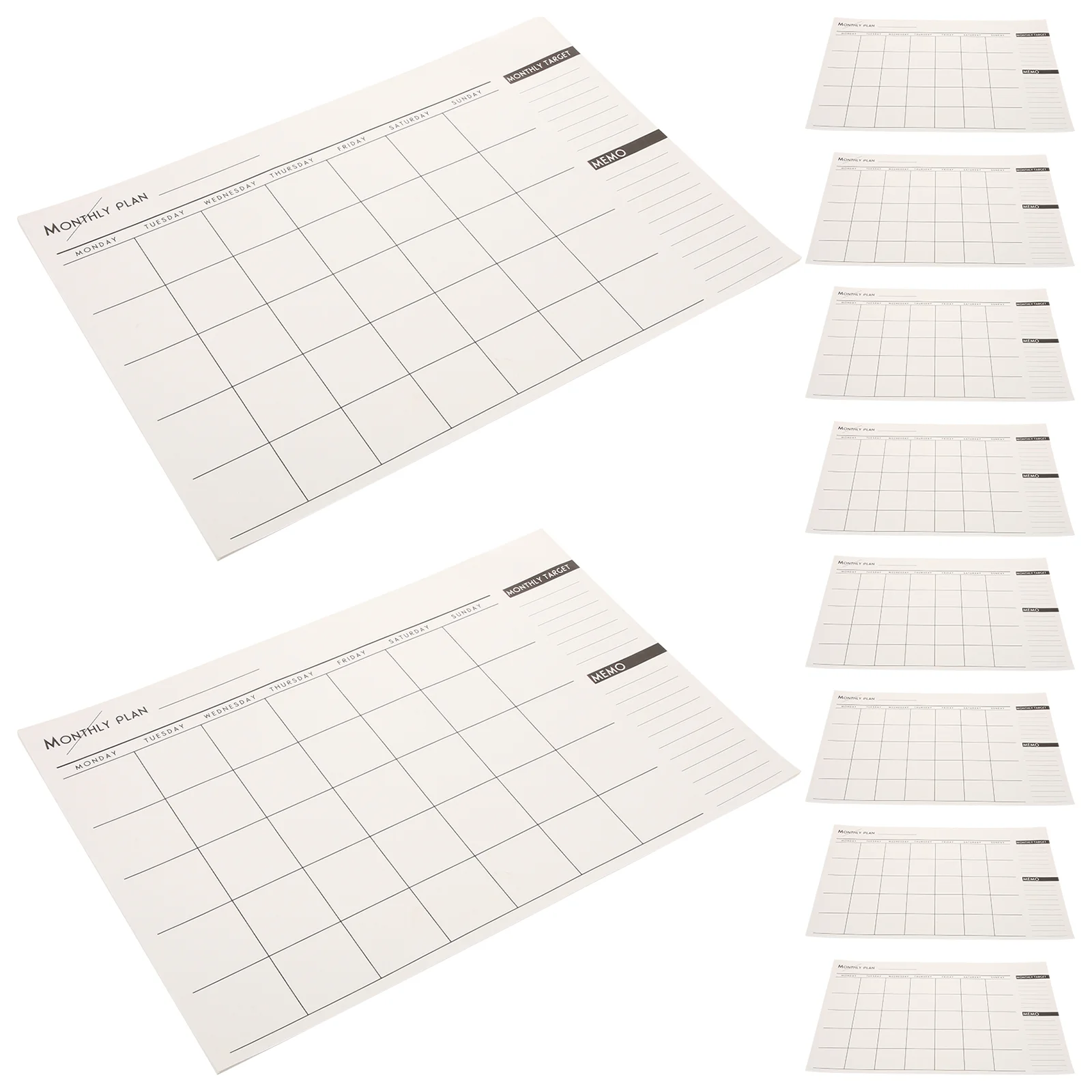 12 Pcs Simple A3 Monthly Daily Schedule Organizer Memo Schedule with 1 Pc 2023/2024 Calendar for Appointments Study