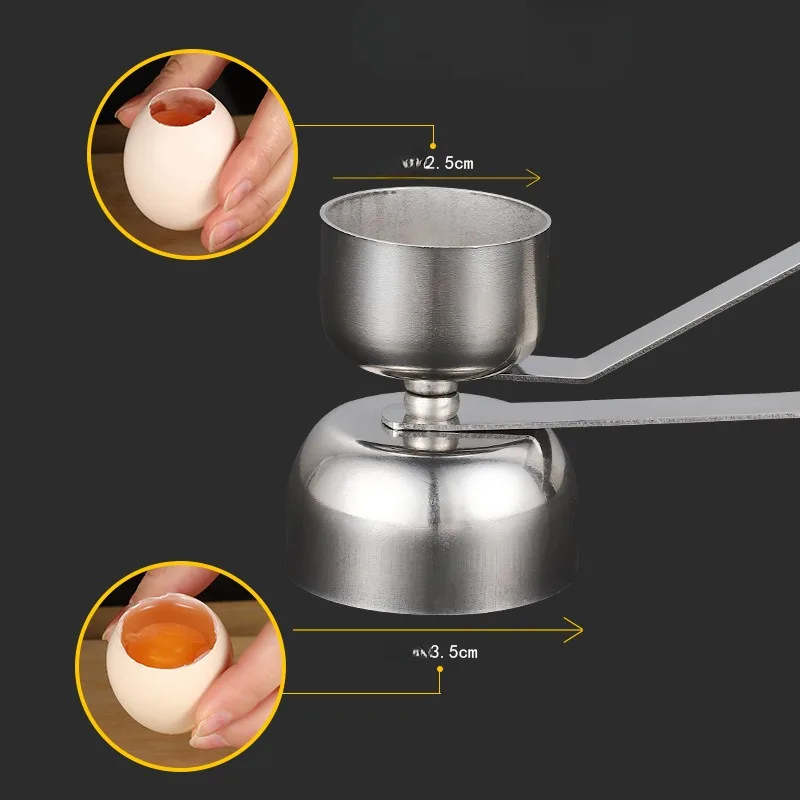 Egg Opener Egg Cutter Stainless Steel Egg Beating Tool Kitchen Cooking Accessories Tools Creative Gadgets 2-in-1 egg beater