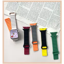 Silicone Loop Magnetic Strap For Apple Watch Series 10 46mm 42mm Ultra 49MM Band 44mm 40 41 45mm iWatch 9 8 7 6 SE 5 4 42MM 38MM