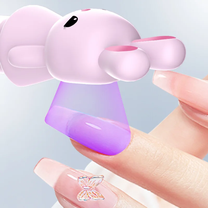 Portable Nail Dryer Lamp UV LED 360 Adjustable Cute Rabbit USB Recharge Machine 3 Led Flase Nail Gel Polish Quick Drying Lamp