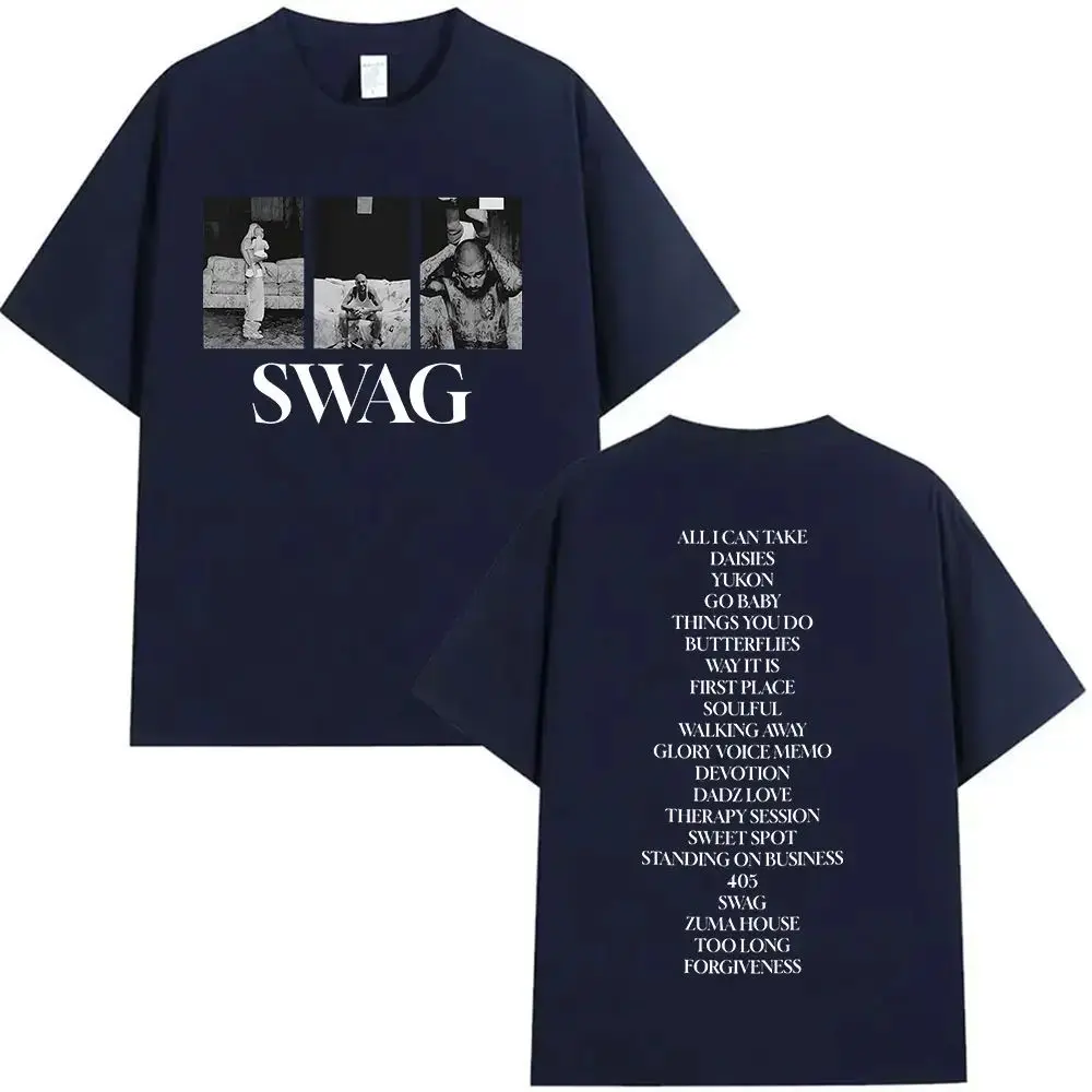 الهيب هوب موضة القطن قصير الأكمام جاستن بيبر SWAG ألبوم إطلاق الحصري 2025 الجرافيك تي شيرت الرجال النساء تي شيرت