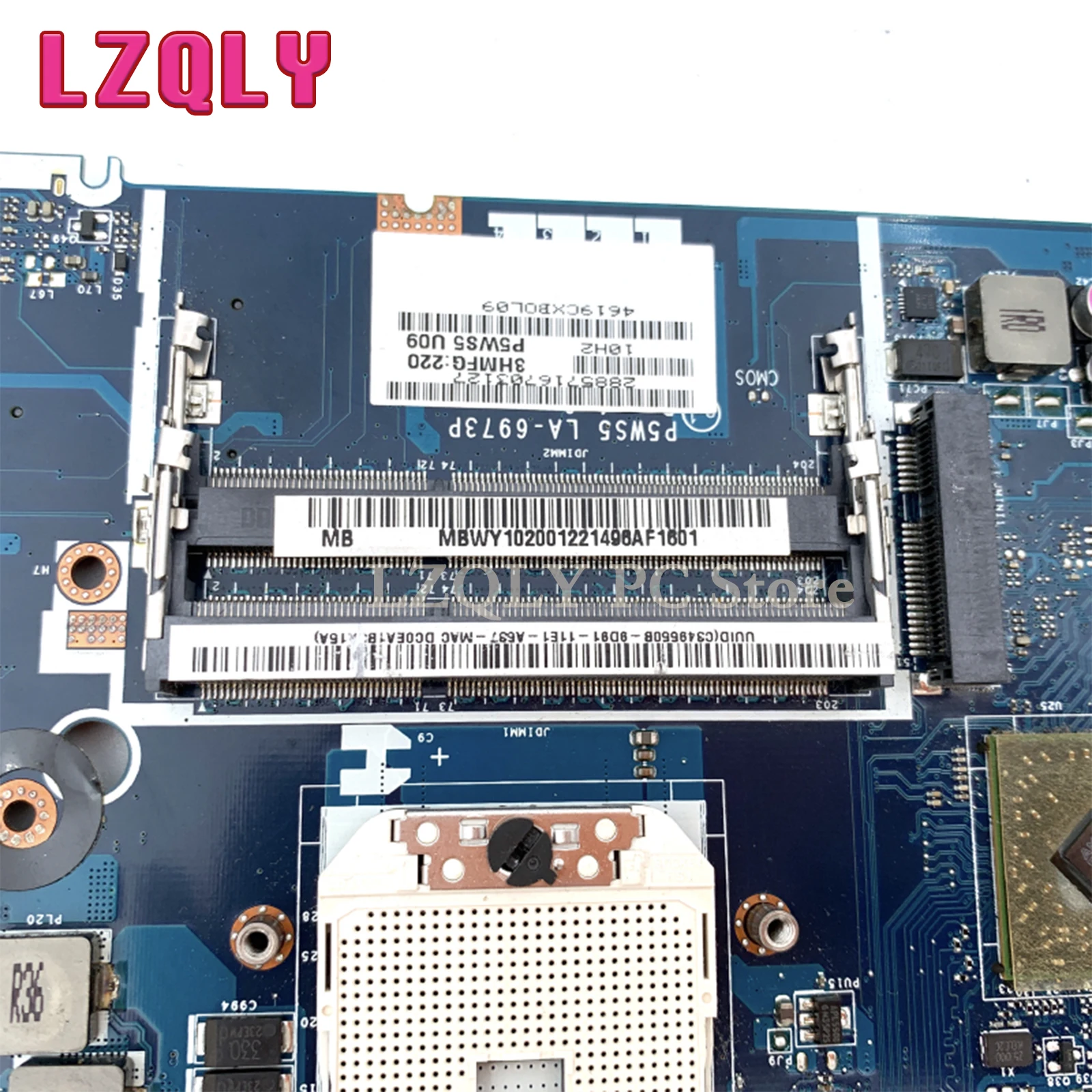 Imagem -05 - Lzqly-placa-mãe do Portátil Placa Principal Soquete Fs1 Ddr3 Nv55 Nv55s P5ws5 La6973p Mbwy102001 Mb.wy102.001 Teste Completo