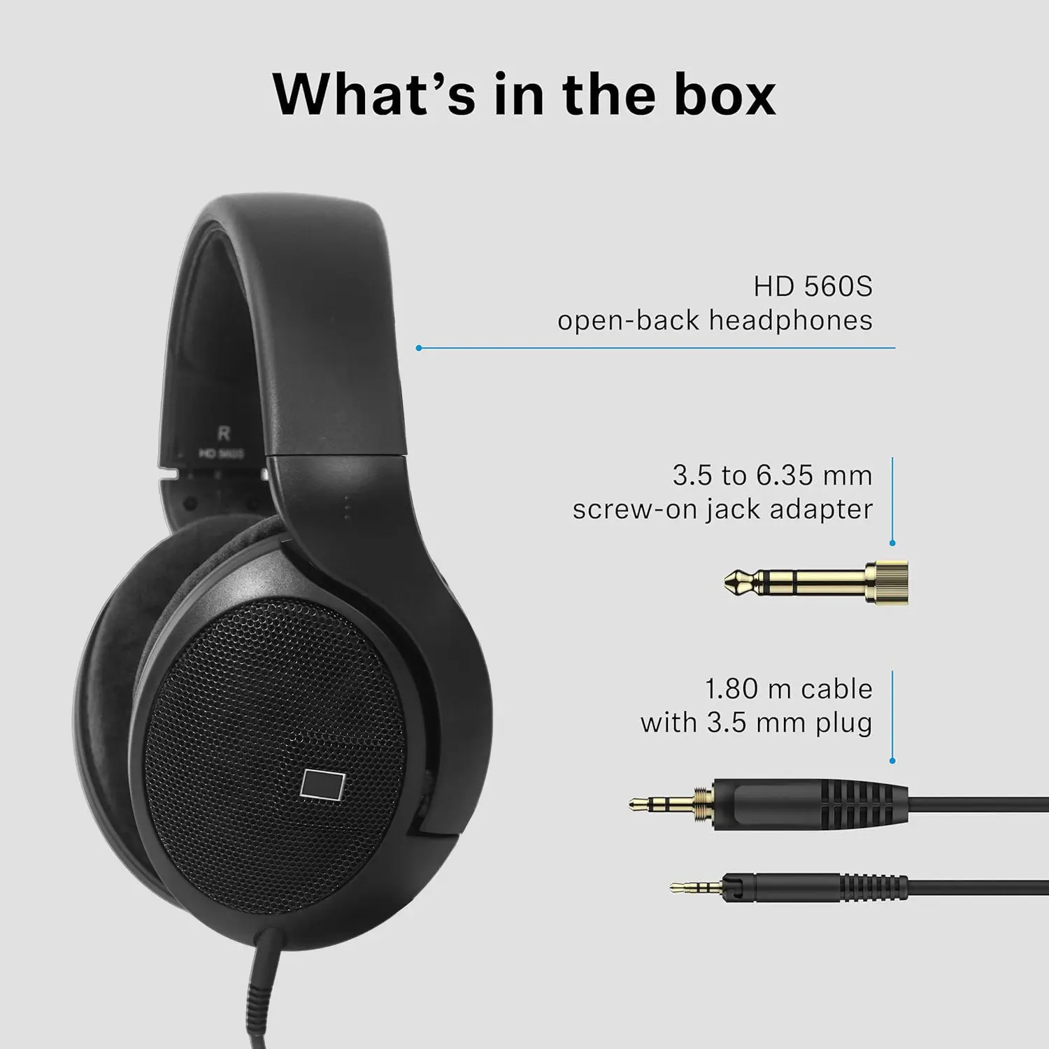 HD 560S 오픈백 120옴 스튜디오 모니터 헤드폰 (녹음, 믹싱, DJ, HiFi 오디오용)