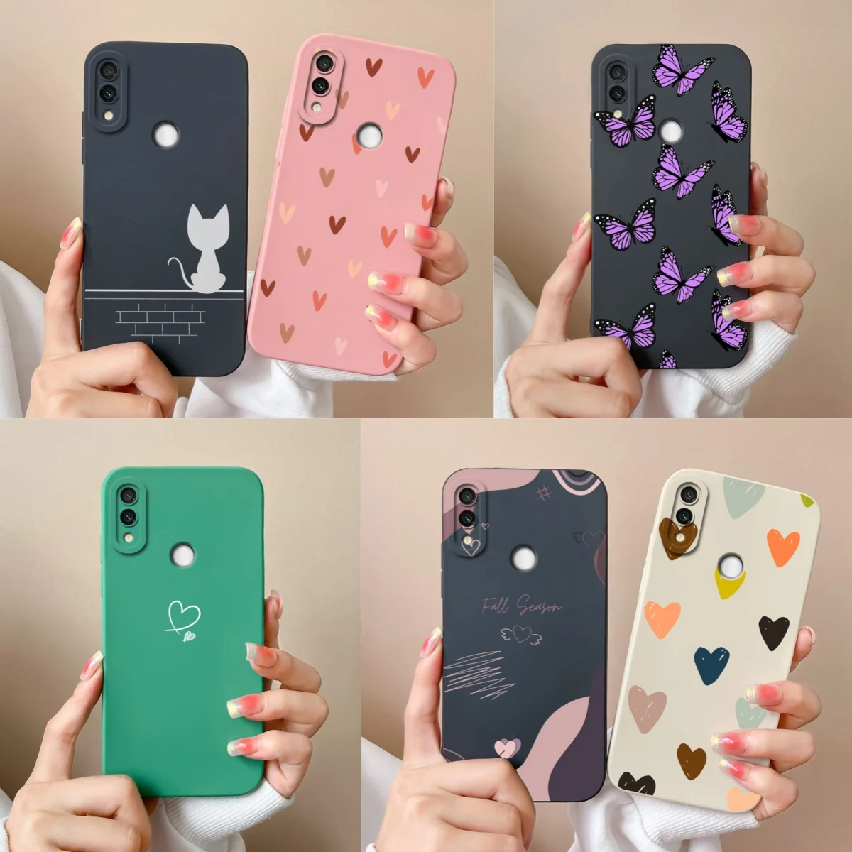 For Redmi Note 7 Pro 7S Case Butterfly Soft Liquid Silicone Camera Protection Back Cover For Xiaomi Redmi Note 7 S 7Pro Funda