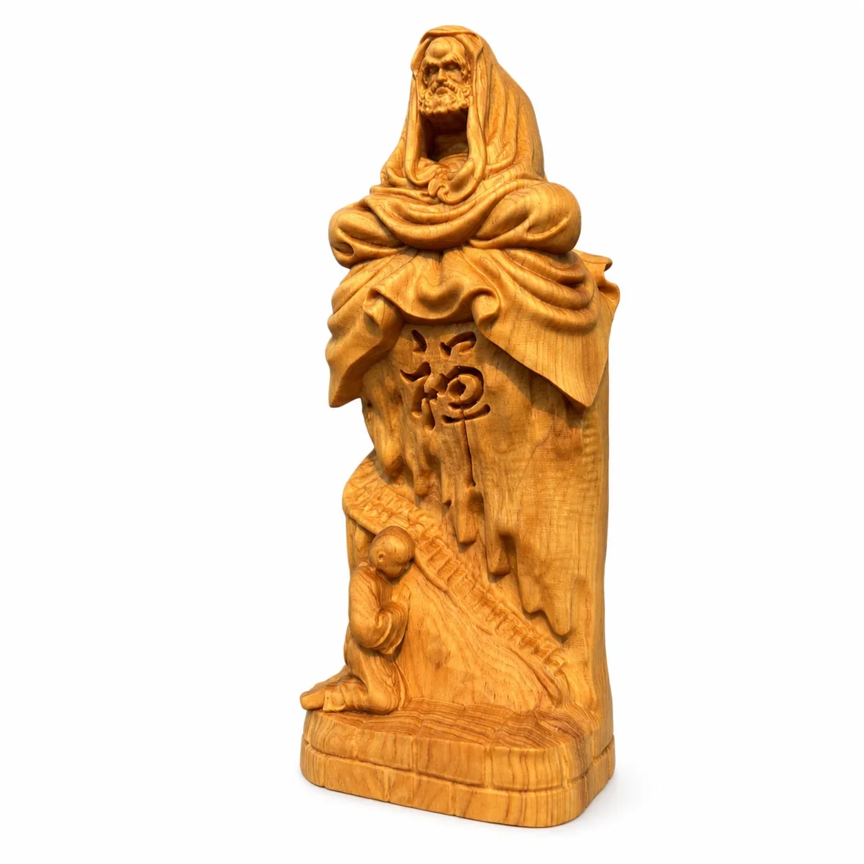 Hand Carved Thuja Wood Bodhidharma Figurine Artistic Zen Sculpture for Chinese Traditional Home Office Tabletop Decor Gift