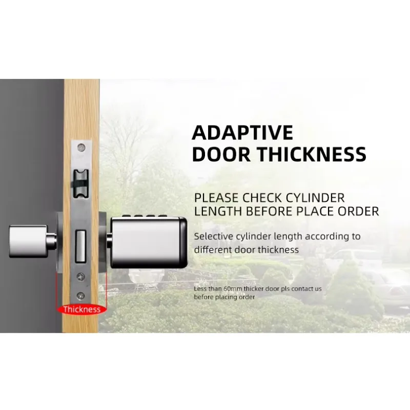 STLF Euro Standard Smart Cylinder With Tuya Blue Tooth App Adjustable Cylinder Size Electronic Password Card Key Smart Lock