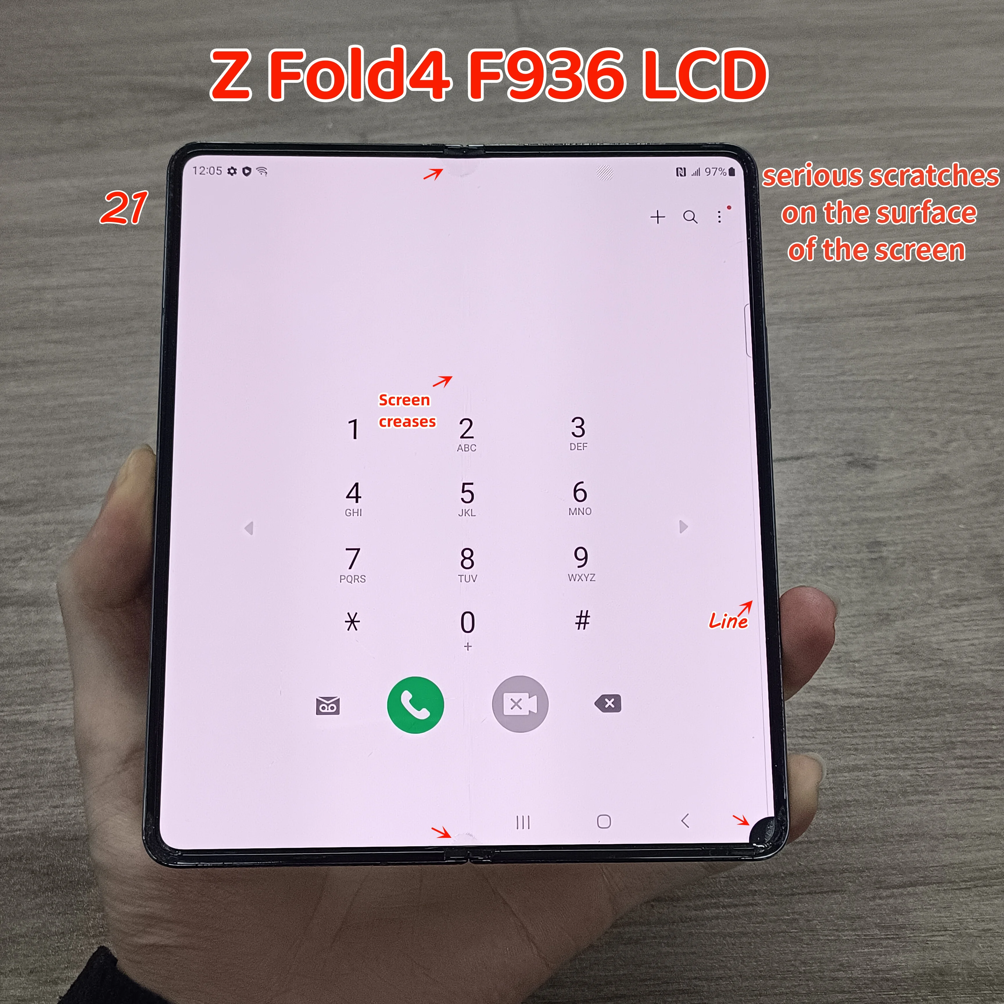 Super AMOLED For Samsung Z Fold 4 F936 F936B/DS F936U Display Z Fold4 With Defect Internal LCD Screen Touch Digitizer Components