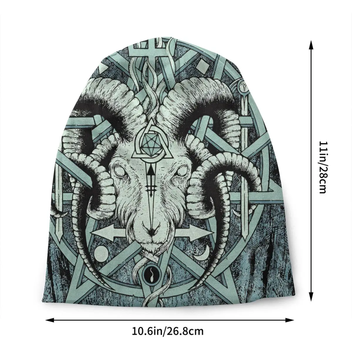 Custom The Sabbatic Goat Baphomet Satanic Occult Pentagram Bonnet Hat Knit Hats Cool Unisex Adult Hot Warm Winter Beanies Cap