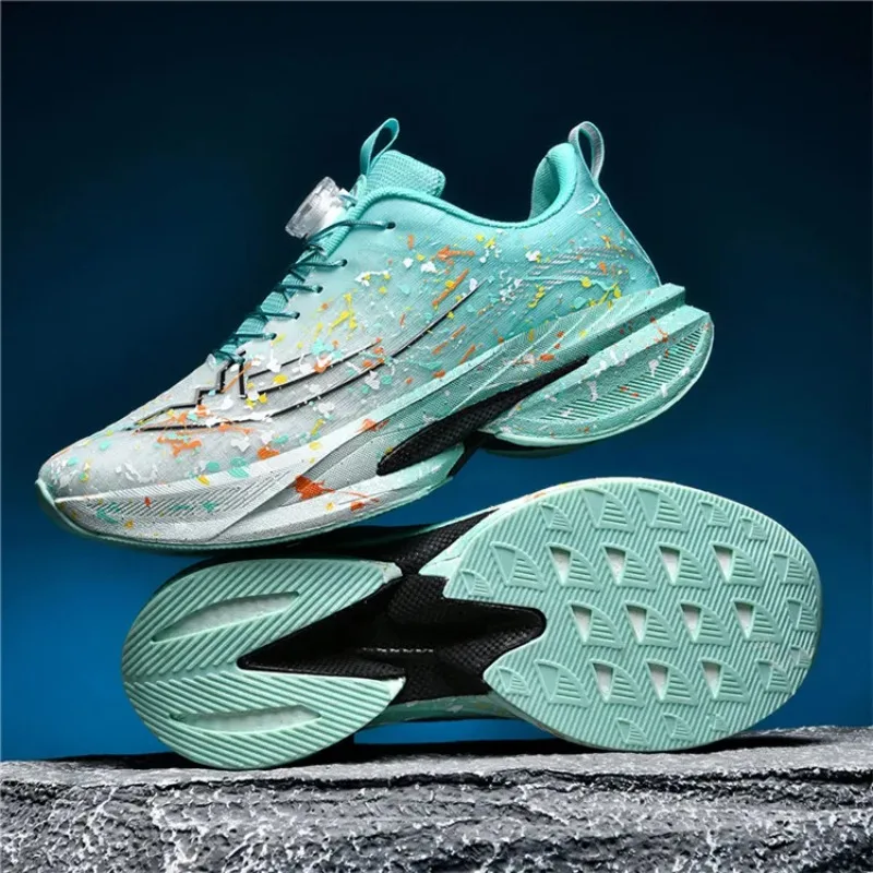 

New Running Shoes Breathable Lightweight Sports Shoes Men Rotating Buckle Comfortable Wear-resistant Anti-slip Casual Shoes Men