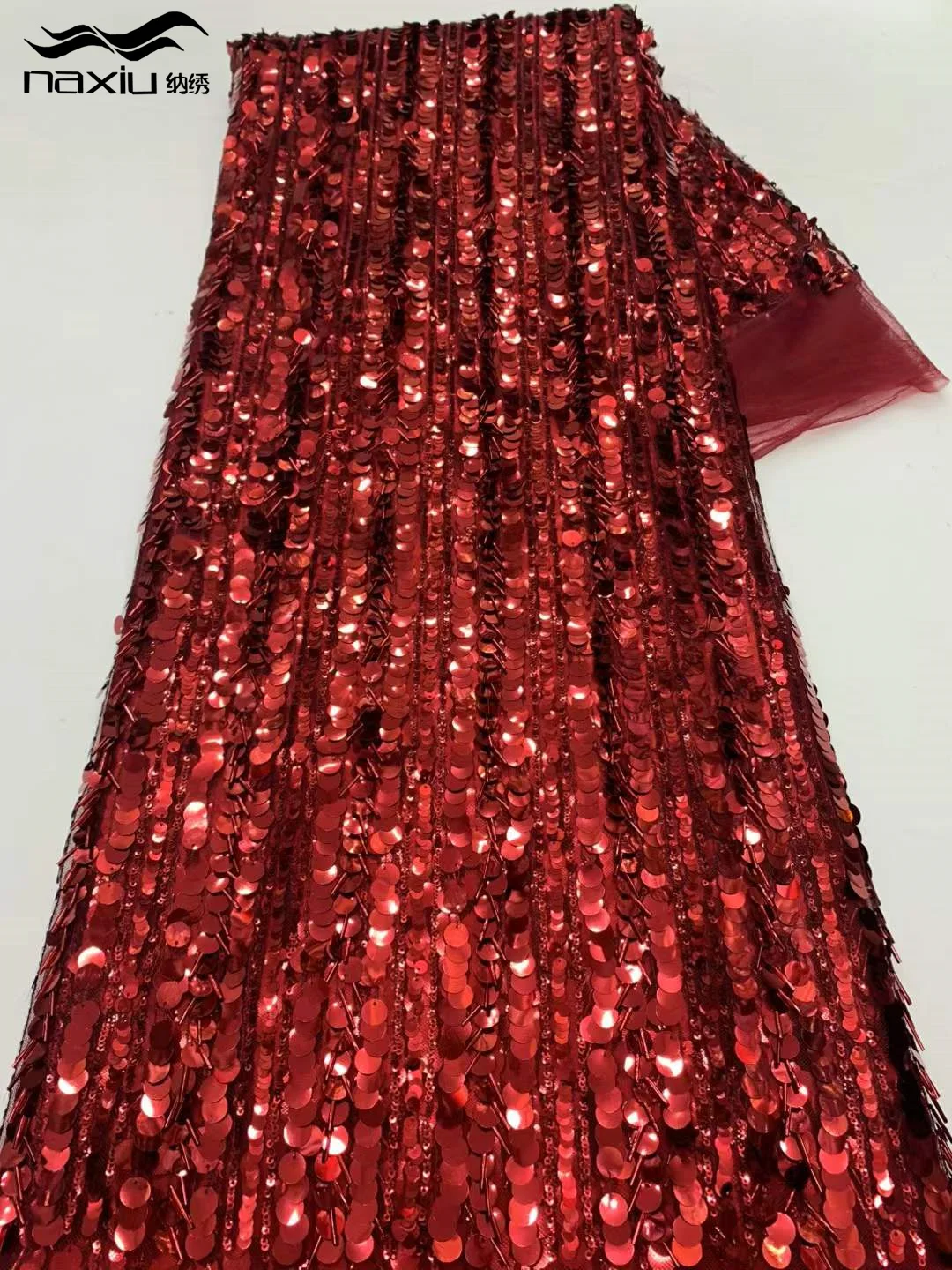 Madison 2025 Latest French Pink 3D Beaded Tulle Lace Fabric High Quality African Net Lace Fabrics Luxury Sequins For Dress
