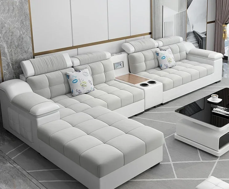 

Sofa, living room, modern and minimalist 2022, new no-wash technology fabric, detachable and washable fabric art