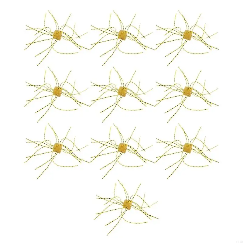 

K1KD 10pcs Dices Shaped Fishing Lure Soft Artificial Baits Bright Color Slow Sinking Whiskers Lure Baits