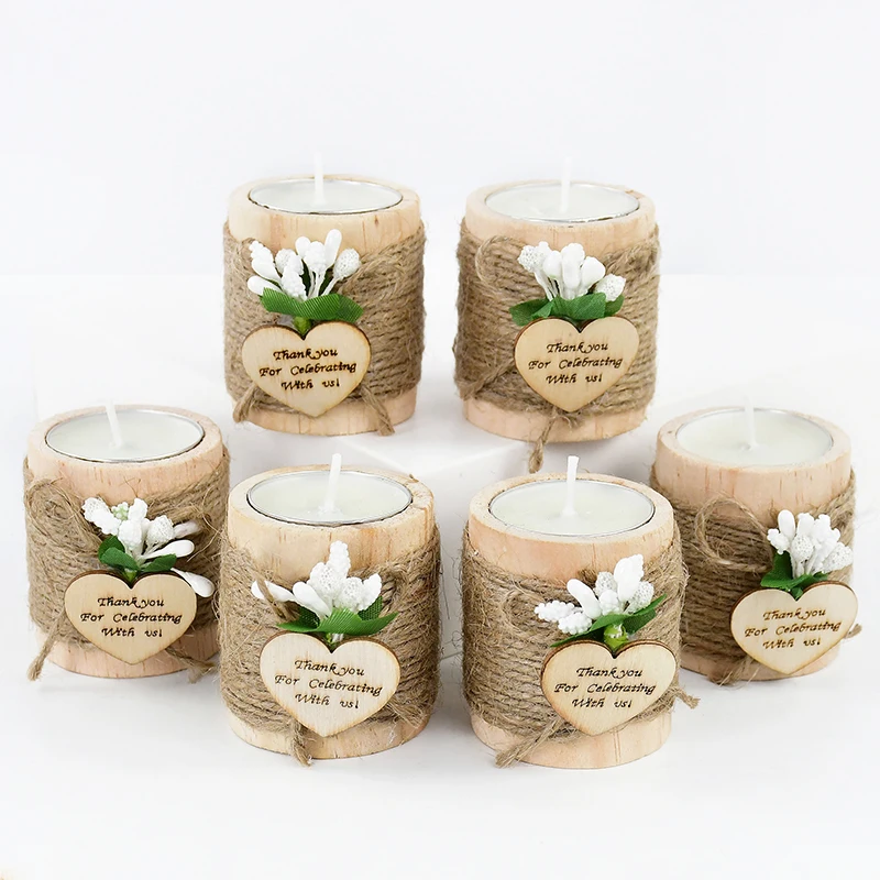 5/10pcs Wedding Wooden Tealight Candle Holder Thank You for Celebrating With Us Birthday Party Table Decoration Christmas Gifts