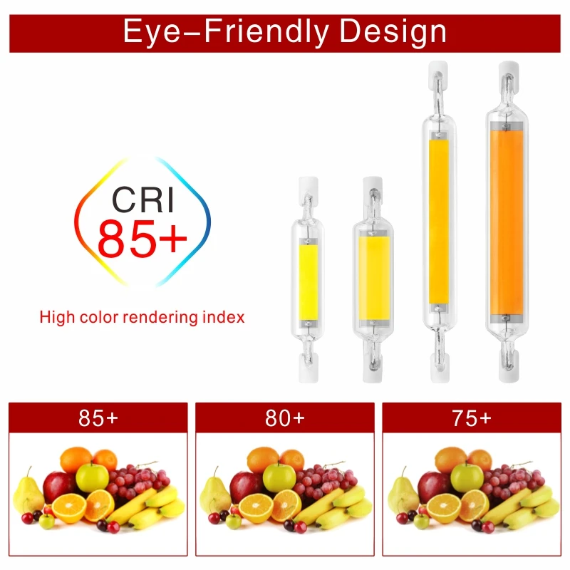 لمبة LED R7S 78 مللي متر 5 واط 10 واط R7S كشاف 118 مللي متر 10 واط 20 واط 220 فولت مصباح COB قابل للتعتيم أنبوب زجاجي يستبدل 30 واط 50 واط 100 واط مصباح هالوجين