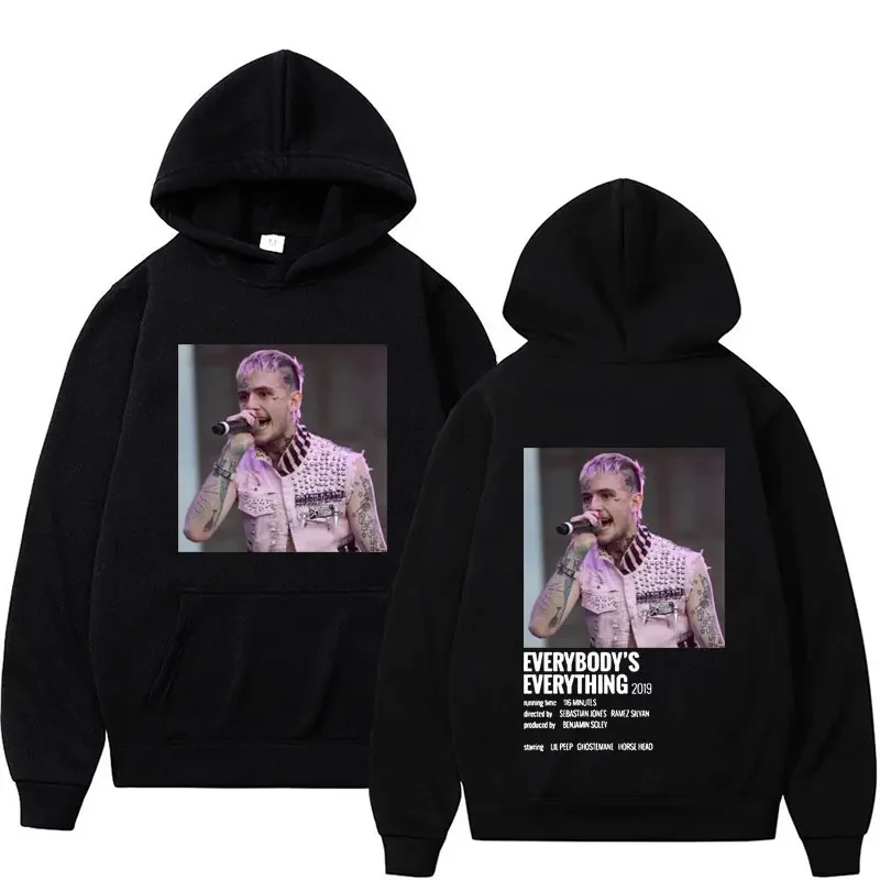 Rapper Lil Peep Album Cover Double Sided Graphic Hoodie Men Women Hip Hop Punk Rock Style Hooded Fleece Warm Pullover Sweatshirt