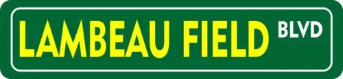 LAMBEAU FIELD BLVD STREET SIGN ALL METAL Tin Sign FOOTBALL  GREEN BAY