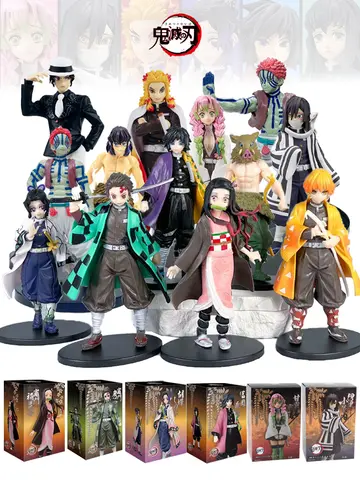 Anime Figure Kamado Tanjirou Nezuko Demon Slayer Figure Action Figures PVC Model Toys Zenitsu Figurine Inosuke Kimetsu No Yaiba