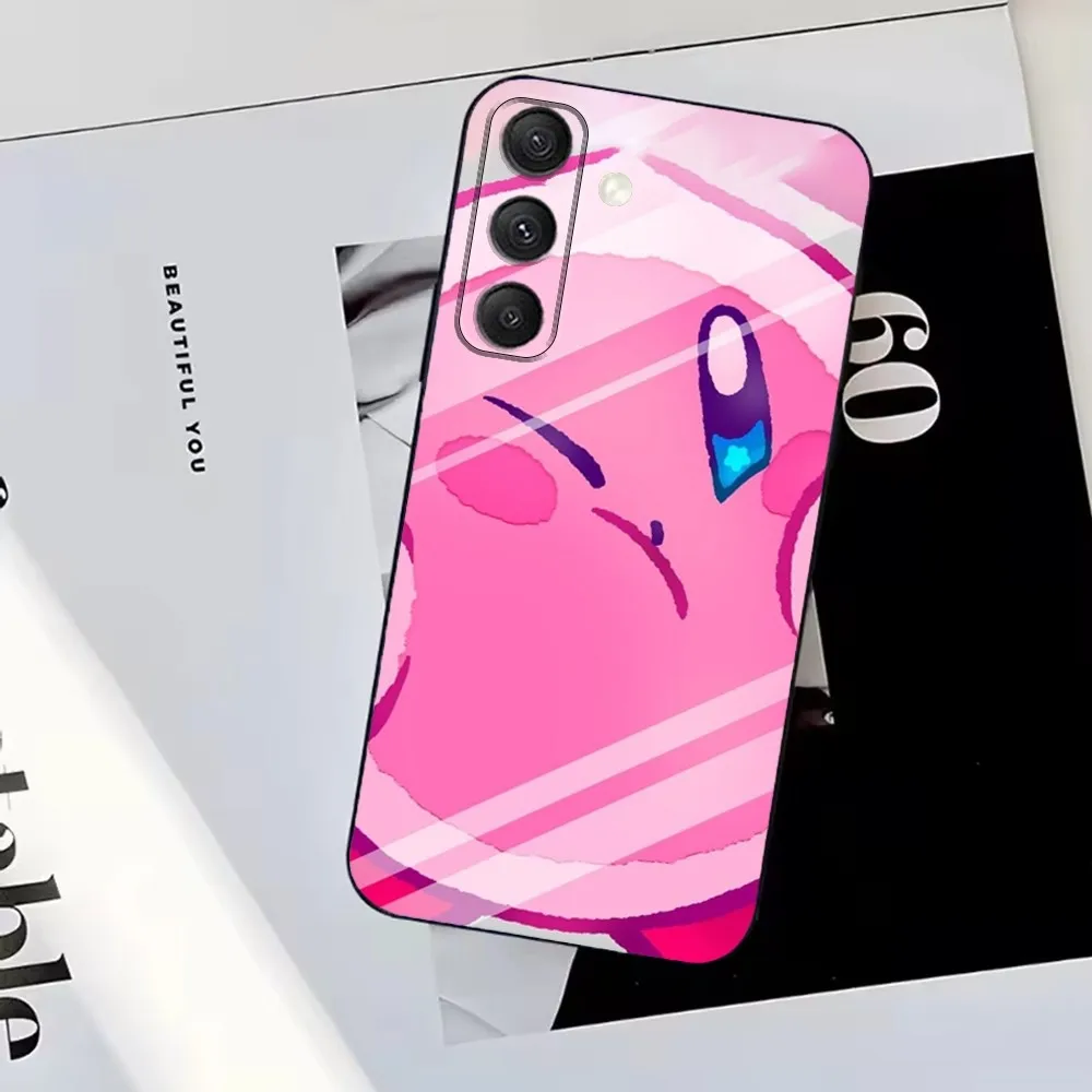 CUTE K-Kirby GYM Etui na telefon do Samsung S25,S24,S23,S22,S21,S20,S10,Ultra,Plus,Lite,FE,Soft Silicone Black Cover