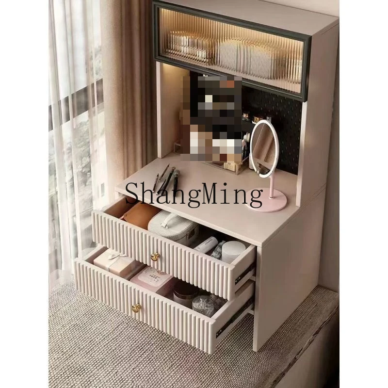 

FG new bay window dressing table, bedroom small apartment storage cabinet, light luxury high-end clamshell dressing table