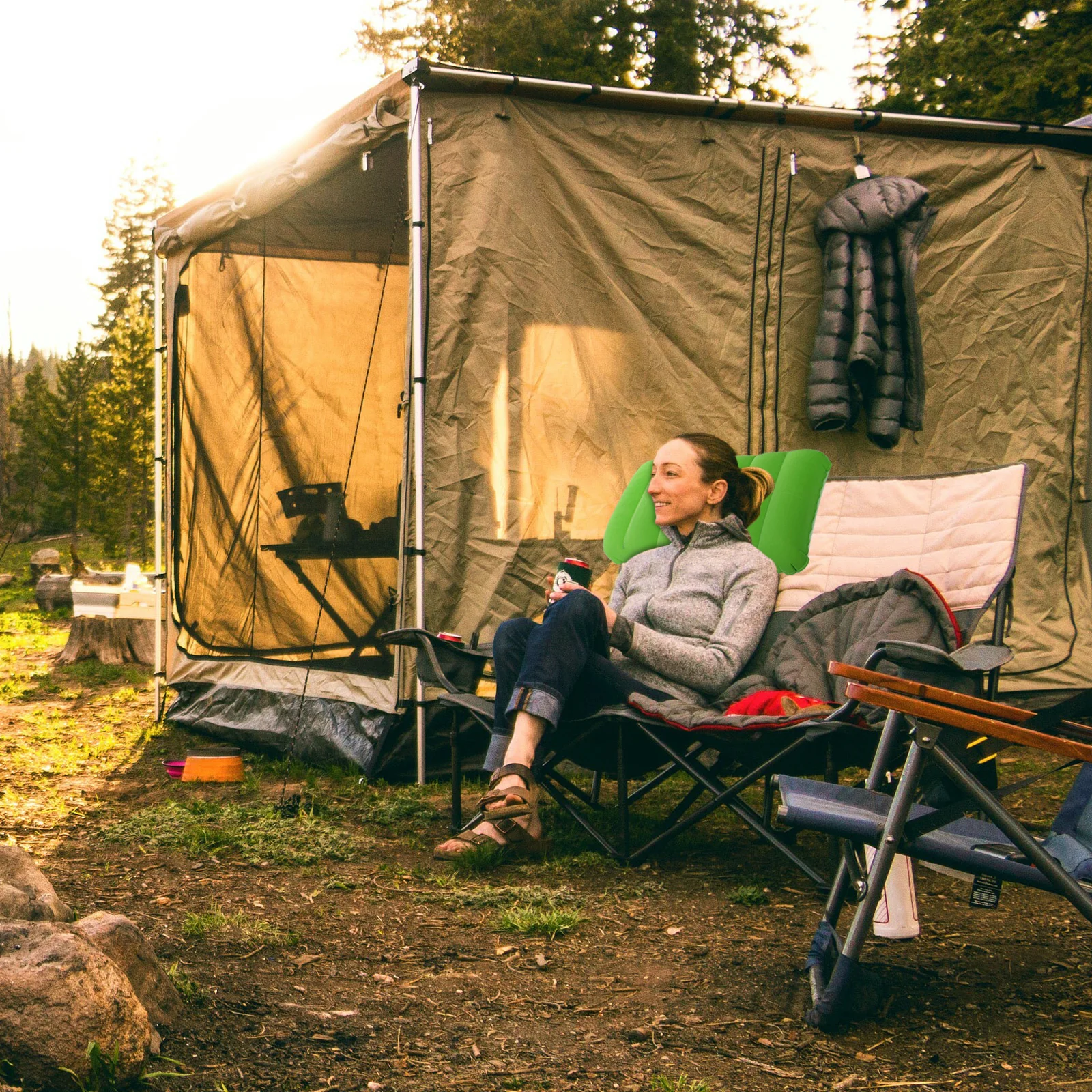 

Inflatable Sleeping Pillow Breathable Ergonomic Camping Rest Pillow Portable Travel Neck Support Cushion Camping Gear Must Haves