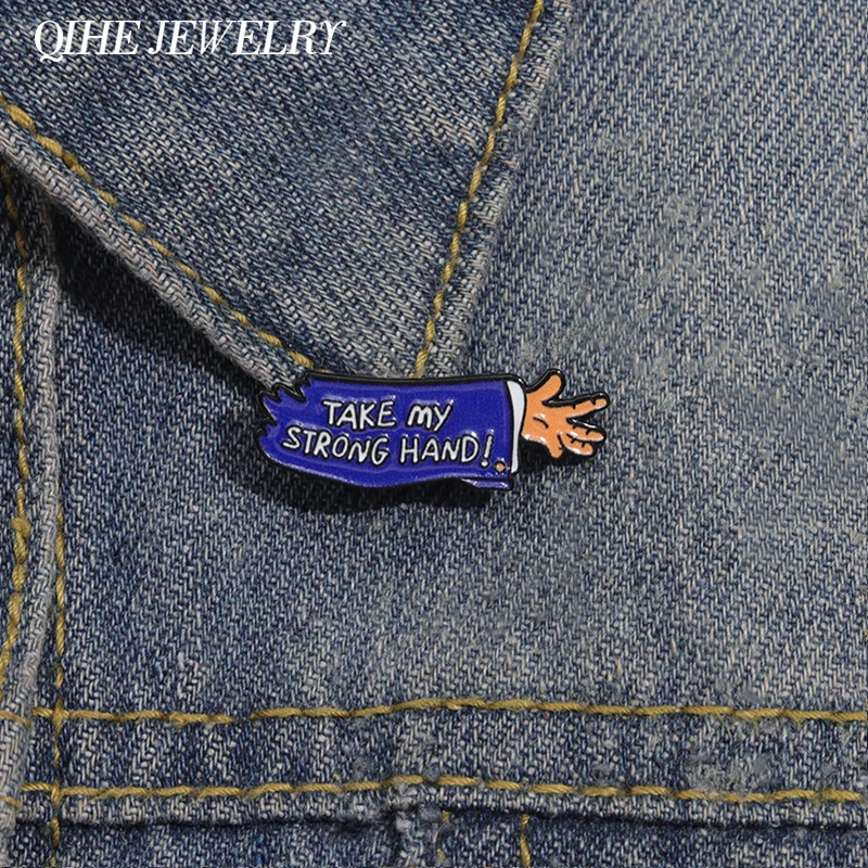 Horror Movie Halloween Brooch Enamel Pins Take My Strong Hand Brooches Backpack Lapel Badge Jewelry Accessories Gift for Friends